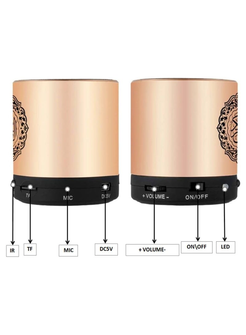 DIGI CORE Remote & App Control Speaker Portable Quran Speaker MP3 Player 8GB TF FM Quran Translator USB Rechargeable Wireless Speaker Complete Quran Reciter 18 Reciter 15 Translation Fast Surah Selection SQ-200 Silver - Image 4