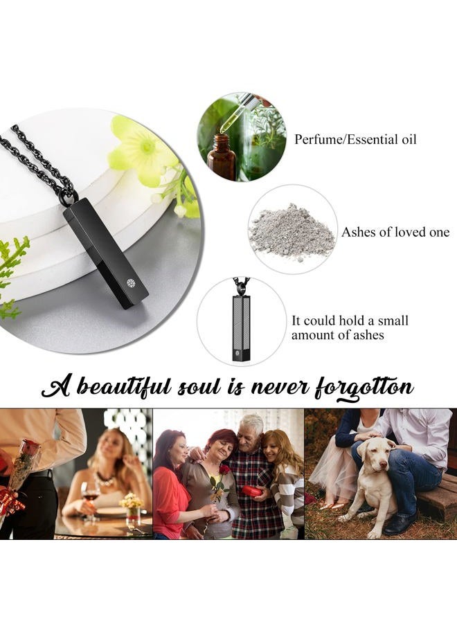 abooxiu Cremation Jewelry for Ashes Cube Ashes Necklace Urn Necklace Minimalist Vertical Bar Stainless Steel Memorial Pendant Keepsake - With Me Always - Customize Available, Stainless Steel, stainless steel - Image 5