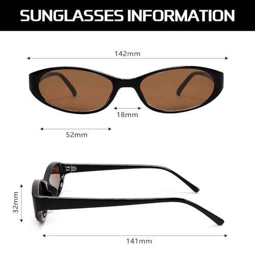 GUVIVI Retro Oval Sunglasses for Women 2026 90s Small Chic Cat Eye Sun Glasses Sunnies Lightweight Shades - Image 5