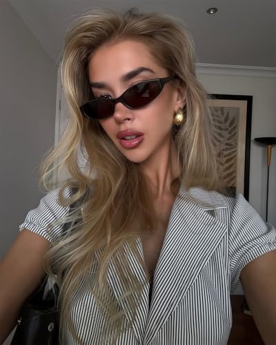GUVIVI Retro Oval Sunglasses for Women 2026 90s Small Chic Cat Eye Sun Glasses Sunnies Lightweight Shades - Image 2