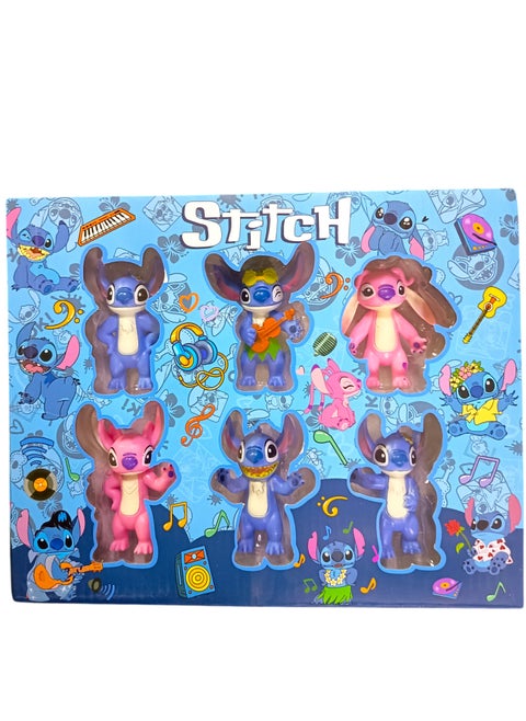 6-Piece Stitch Action Figure Set, Lilo and Stitch Model Statue Figure Toy, Cartoon Realistic Model Ornament, High Quality Cartoon Figure Toy for Collection, Decoration