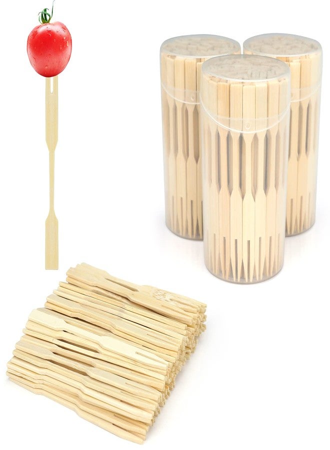 AMEILOZ 3 Packs Mini Bamboo Forks 3.5 inch, Small Forks for Appetizers, Cocktail Forks Fruit Forks, Toothpicks for Appetizer, Disposable Wooden/Wood Food Picks for Charcuterie Board Accessories. 330 PCS - Image 1
