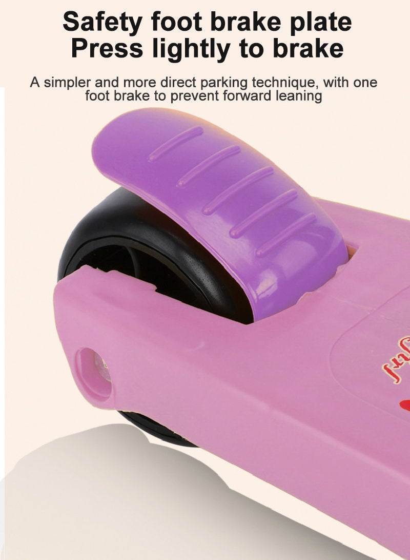 شاربدو سكوتر ركوب الأطفال بإضاءة LED عجلة وامضة قابلة للتعديل ارتفاع سكوتر قابل للطي للأنشطة الخارجية للأولاد والبنات - Image 4