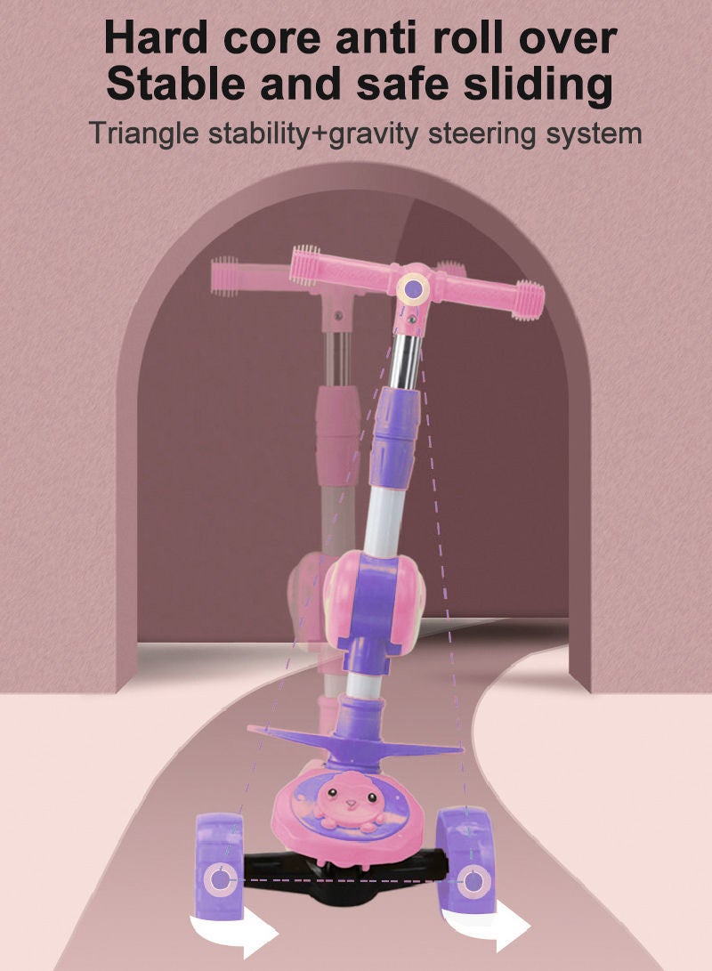 شاربدو سكوتر ركوب الأطفال بإضاءة LED عجلة وامضة قابلة للتعديل ارتفاع سكوتر قابل للطي للأنشطة الخارجية للأولاد والبنات - Image 2