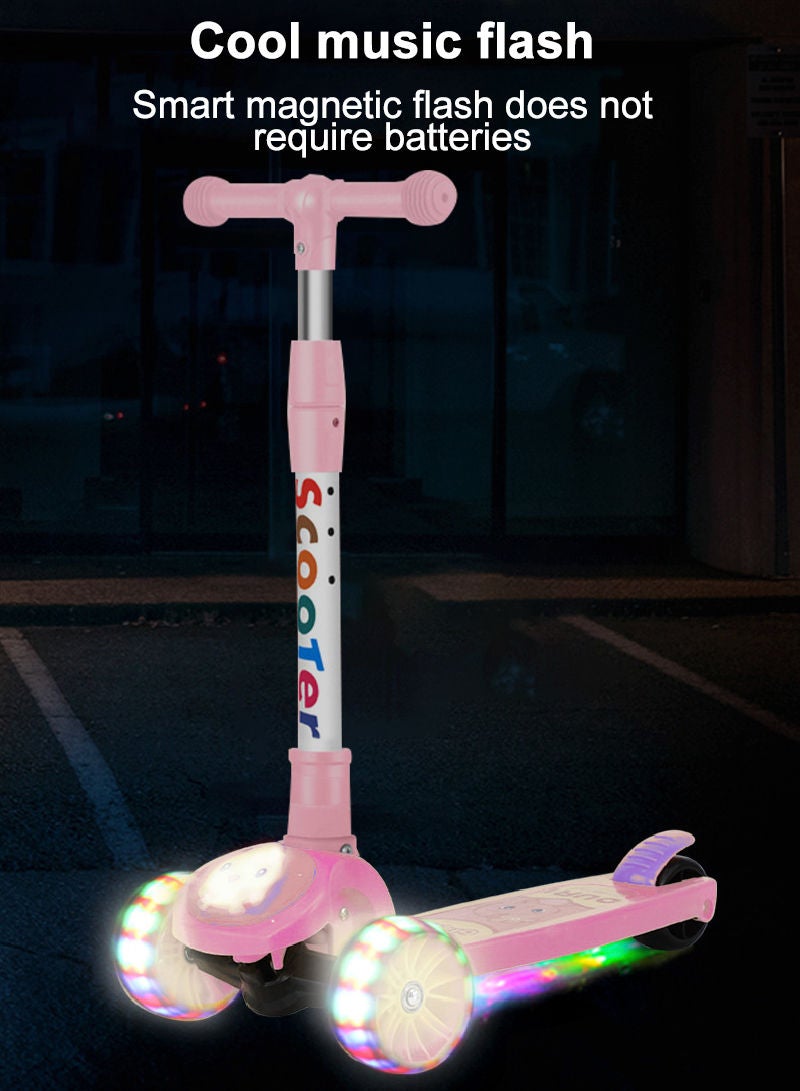 شاربدو سكوتر ركوب الأطفال بإضاءة LED عجلة وامضة قابلة للتعديل ارتفاع سكوتر قابل للطي للأنشطة الخارجية للأولاد والبنات - Image 5