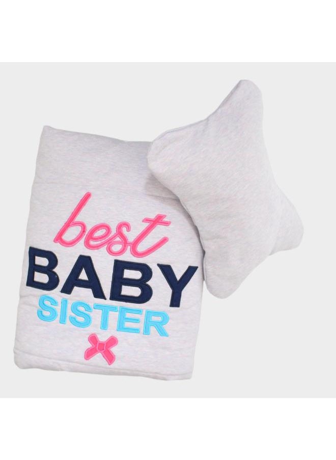 Junior Best Baby Sister Baby Blanket + Pillow  - Image 1