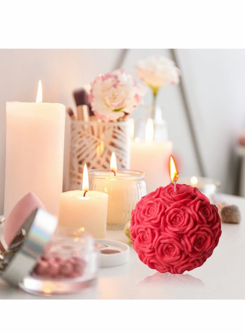 Large 3D Rose Ball Silicone Candle Molds - Perfect for DIY Candle Making, Soap, and Craft Projects - Versatile Resin Casting Mould for Creative Home Decor - Image 5