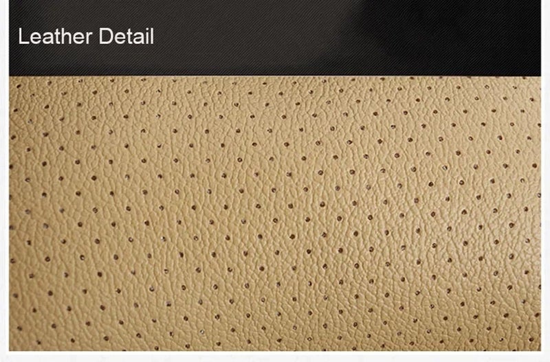 DETACHI Car Neck Rest Pillows Neck Support Headrest Car Pillow Rest Cushion Support & Shoulder for Long Driving Made of Faux Leather with Soft PollyFiber Filling and Elastic Stripes Beige - Image 4