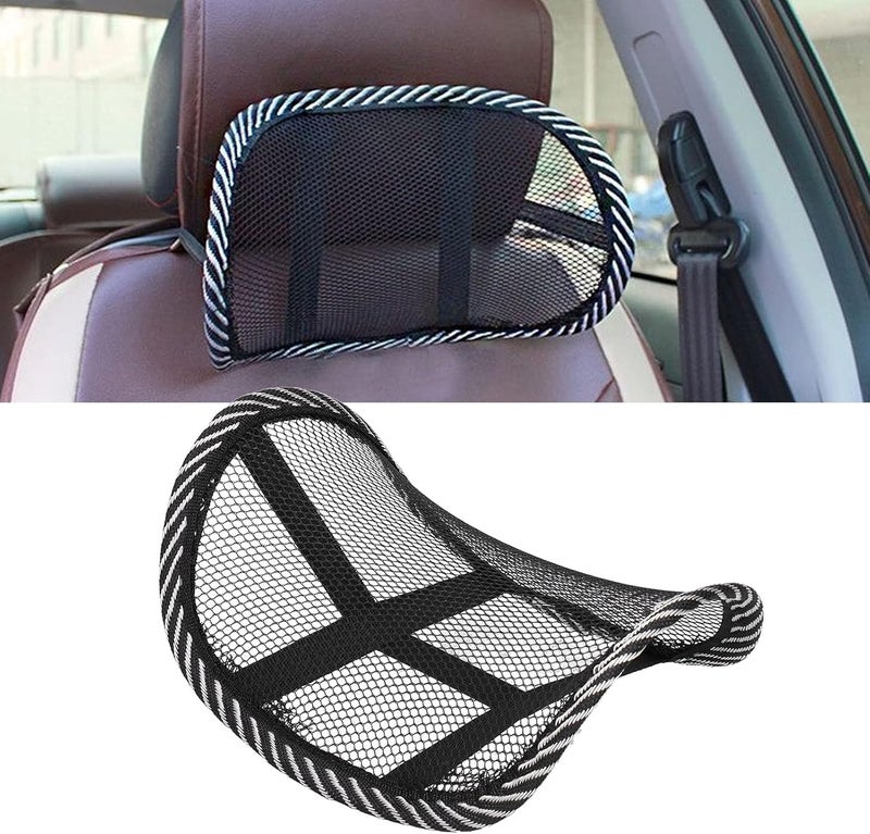klarako Car Headrest Neck Pillow Relief Neck/Back Pain Neoprene Mesh Ice Silk Ventilation Cushion Interior Accessories (Black) - Image 5