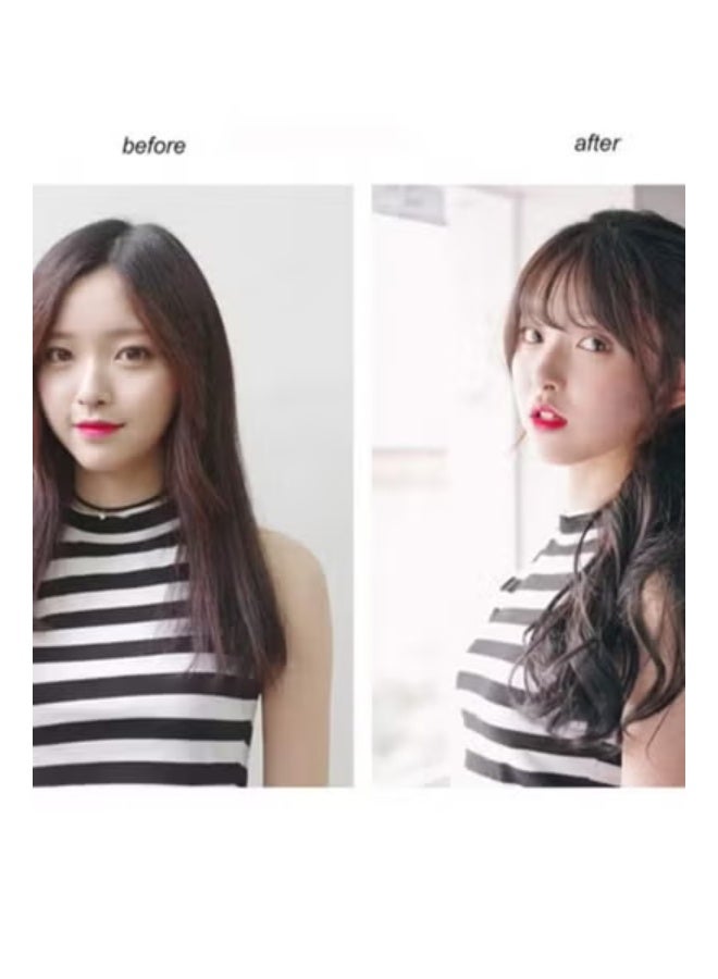 الانفجارات المسطحة للشعر الاصطناعي الطبيعي / الانفجارات الهامشية البسيطة للشعر الموضة واحدة مشبك في تمديد الشعر (بني فاتح) - Image 4