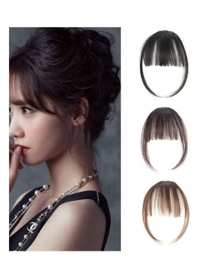 الانفجارات المسطحة للشعر الاصطناعي الطبيعي / الانفجارات الهامشية البسيطة للشعر الموضة واحدة مشبك في تمديد الشعر (بني فاتح) - Image 2