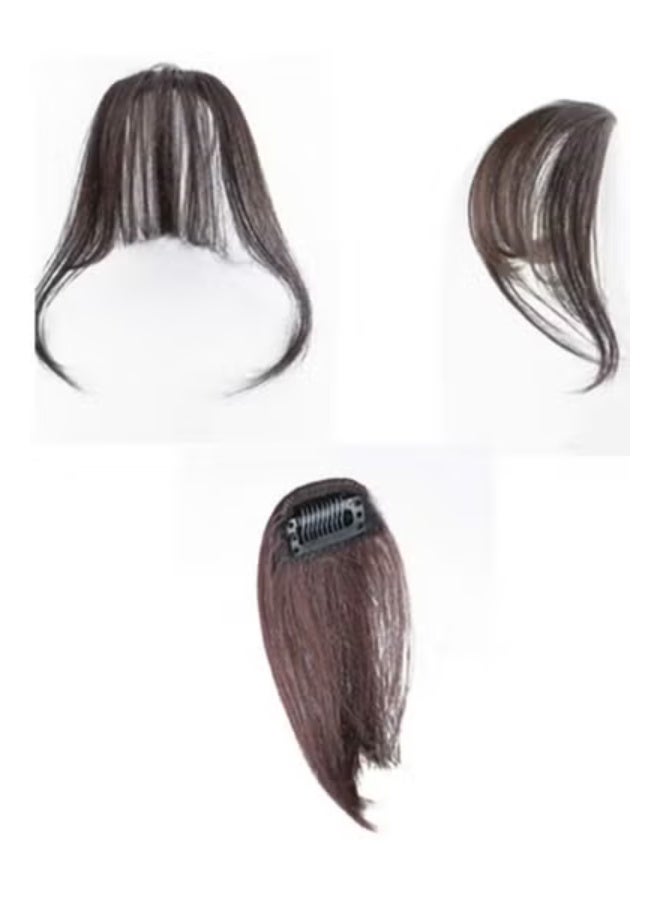 الانفجارات المسطحة للشعر الاصطناعي الطبيعي / الانفجارات الهامشية البسيطة للشعر الموضة واحدة مشبك في تمديد الشعر (بني فاتح) - Image 3