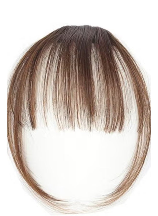 الانفجارات المسطحة للشعر الاصطناعي الطبيعي / الانفجارات الهامشية البسيطة للشعر الموضة واحدة مشبك في تمديد الشعر (بني فاتح) - Image 1