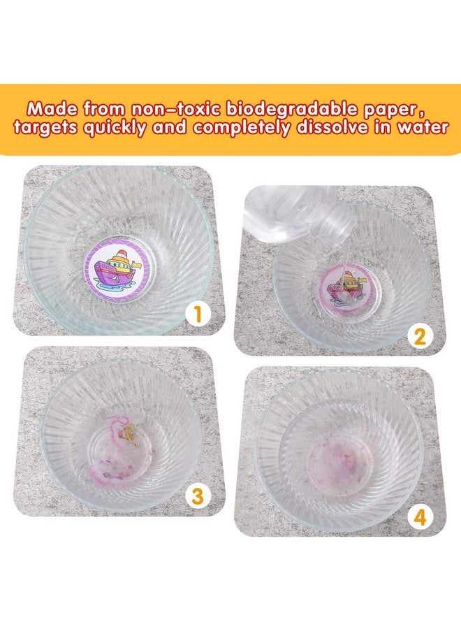 ايرسيدا مجموعة من 120 قطعة من أهداف المرحاض من Eersida لتدريب الأولاد على استخدام المرحاض، ورق قابل للتصريف، ملصق حيواني للنقل، أهداف تصويب المرحاض للبول المذاب للأولاد الصغار (نمط النقل) - Image 2