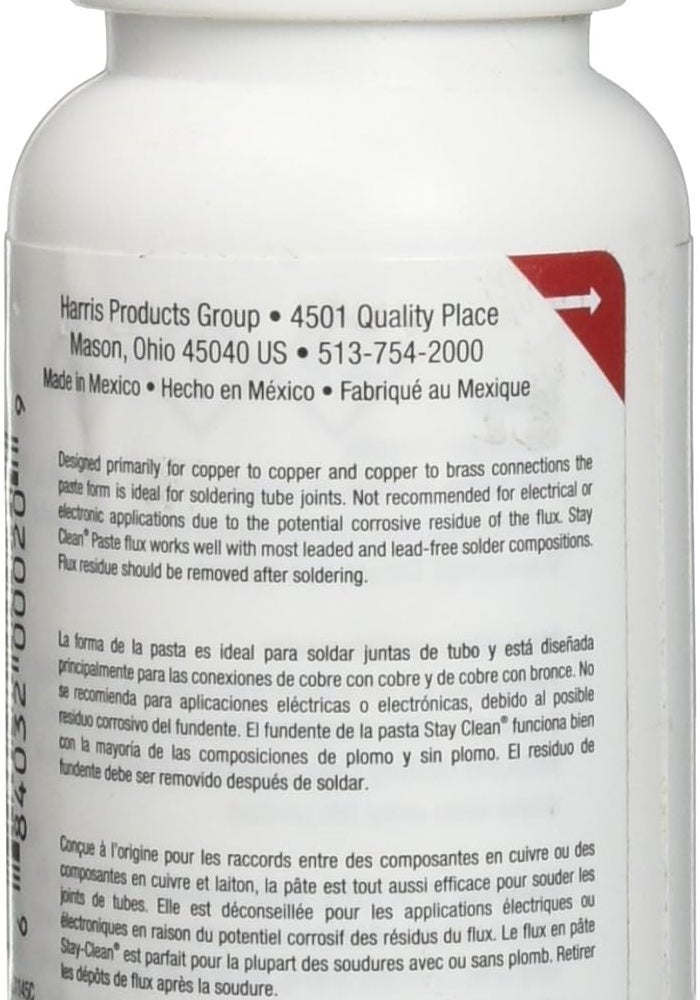 HARRIS SCPF4 Stay Clean Paste Soldering Flux - 4 oz. Jar - Image 2