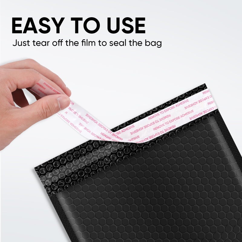 CHMI Black Bubble Mailers 8.5 x 12 Inch 100 Pack, Usable Size 8.25X12 Inch Poly Mailers,Mailing Envelopes,Shipping Mailerï¼ŒOpaque Self Seal Adhesive Waterproof Bags for Packaging and Shipping. - Image 5