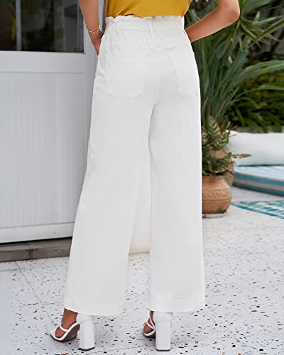 GRAPENT Women's Jeans for Women High Waisted Bootcut Jeans for Women High Waisted Womens Baggy Rise Bootcut Color Brilliant White Size 8 Size 10 - Image 2