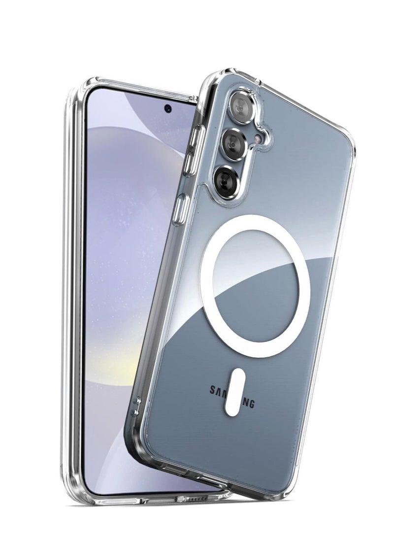 Techie - Samsung Galaxy S24 Plus 2024 MagSafe Clear Case - Transparent Hybrid Cover with Built-in Magnets for Easy Charging and Mounting - Image 1