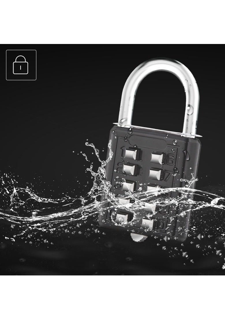 Generic - Combination Lock, 8 Digits Password Code Combination Padlock, Ergonomic Design Durable Smart Lock, Compact And Portable Anti Theft Lock For Door Luggage Travel, (1pc, Silver) - Image 1