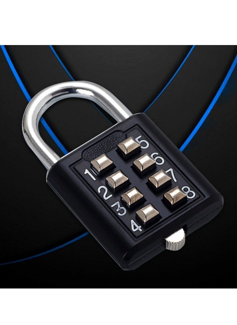 Generic - Combination Lock, 8 Digits Password Code Combination Padlock, Ergonomic Design Durable Smart Lock, Compact And Portable Anti Theft Lock For Door Luggage Travel, (1pc, Silver) - Image 1