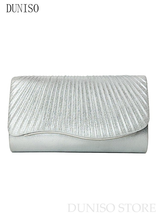 DUNISO Women Shiny Glitter Evening Clutch Crossbody Bag Envelope Handbag Chain Purse for Wedding Formal Cocktail Party  - Image 2