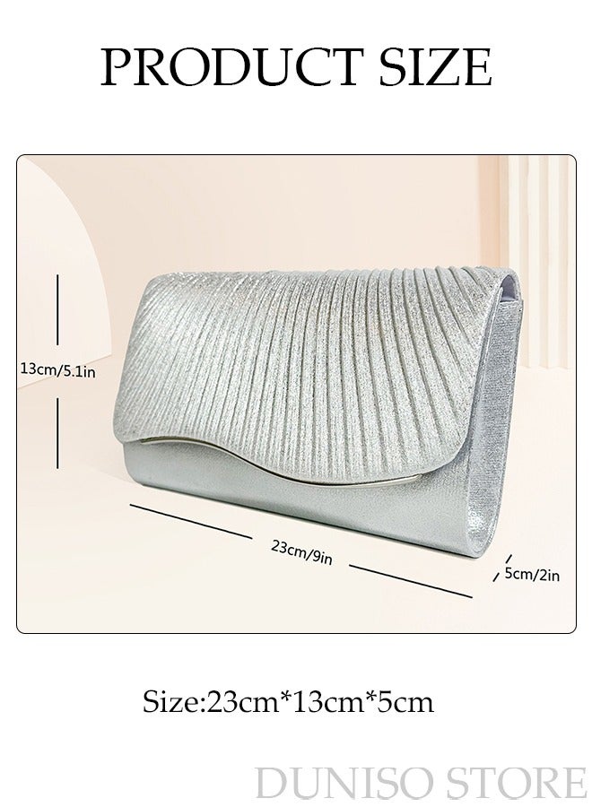 DUNISO Women Shiny Glitter Evening Clutch Crossbody Bag Envelope Handbag Chain Purse for Wedding Formal Cocktail Party  - Image 4