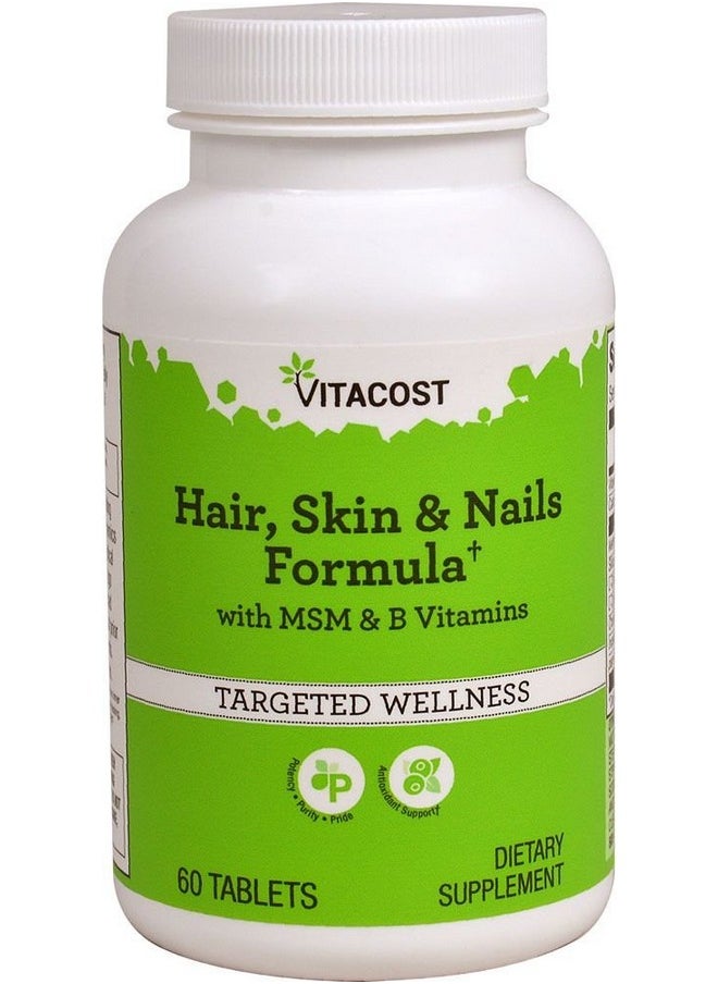 Vitacost Brand - Vitacost Hair Skin & Nails Formula With Msm And B Vitamins 60 Tablets - Image 1