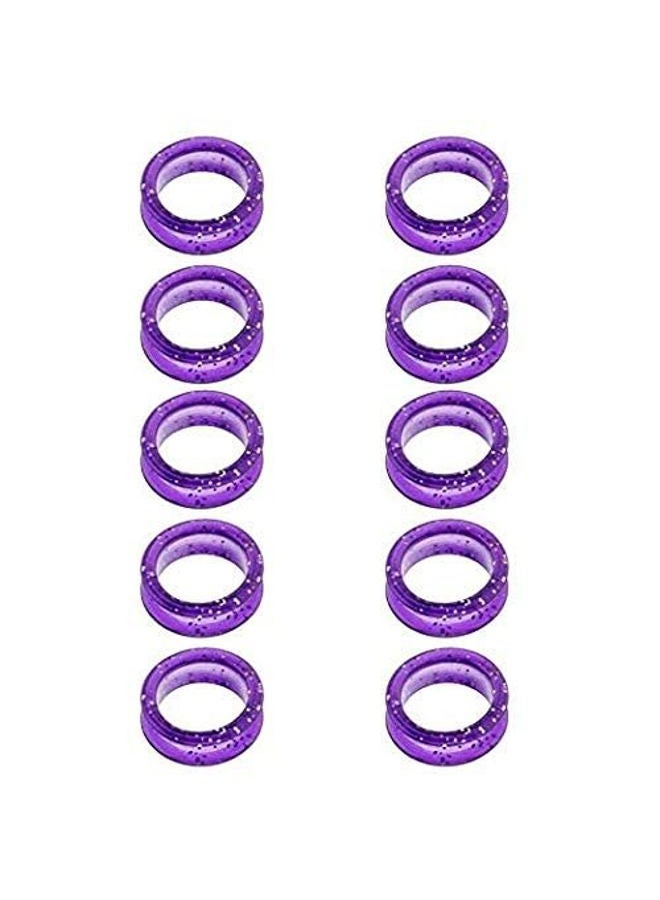 Cafurty 10 Pieces Assorted Colors Barber Hair Shears Scissors Finger Rings suit for Hairdressing Barber Scissors (purple) - Image 5