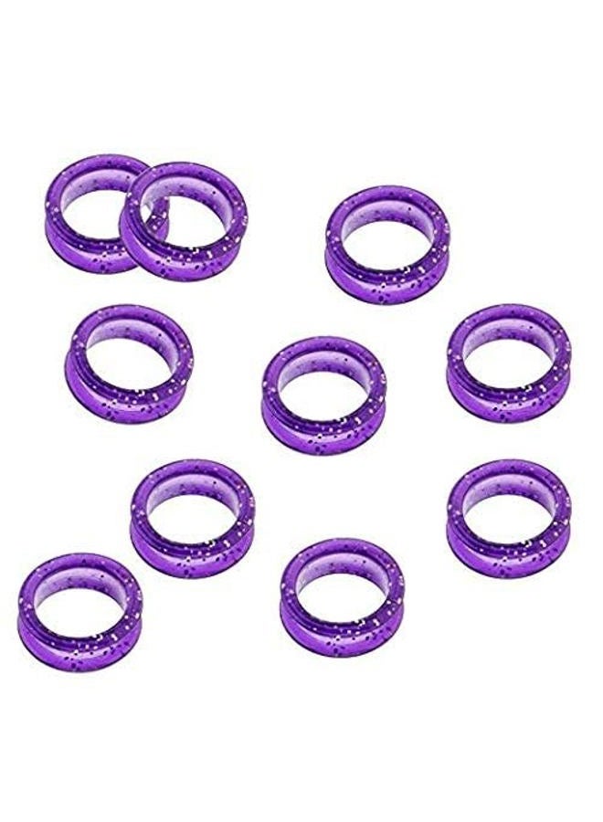 Cafurty 10 Pieces Assorted Colors Barber Hair Shears Scissors Finger Rings suit for Hairdressing Barber Scissors (purple) - Image 2