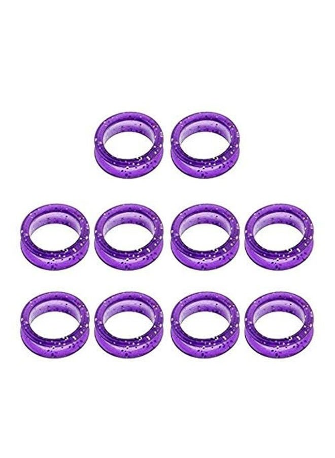 Cafurty 10 Pieces Assorted Colors Barber Hair Shears Scissors Finger Rings suit for Hairdressing Barber Scissors (purple) - Image 3