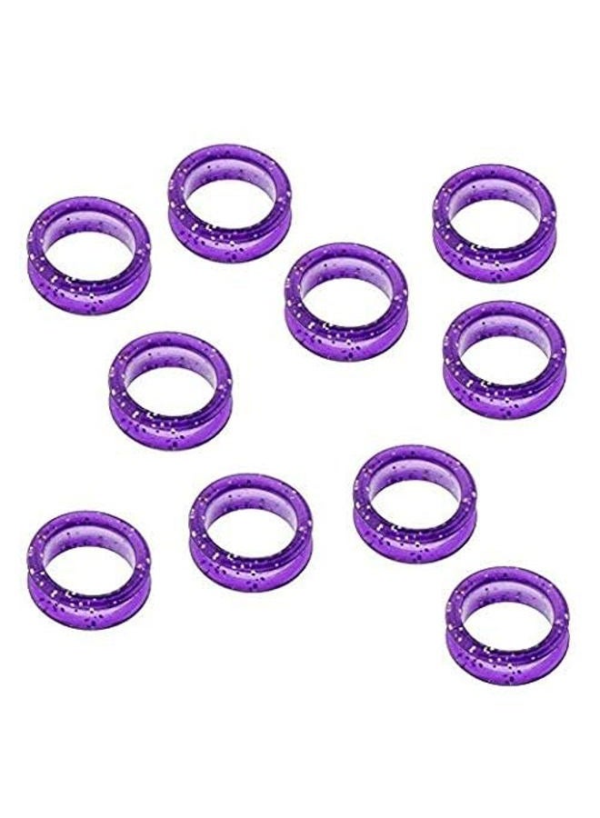 Cafurty 10 Pieces Assorted Colors Barber Hair Shears Scissors Finger Rings suit for Hairdressing Barber Scissors (purple) - Image 4