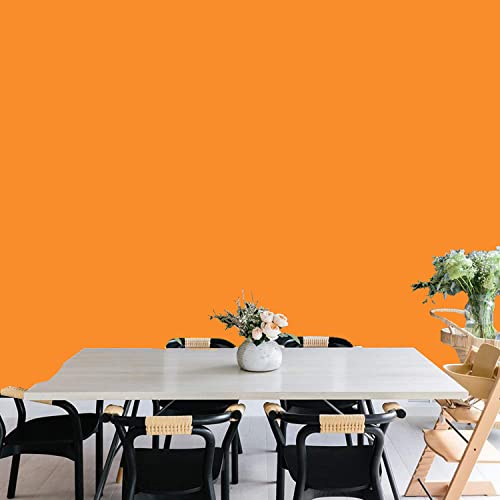 HEUREKA Orange Plain matt Wallpaper - Self Adhesive - Peel and Stick Wallpaper for Walls and Home docoration (60 x 1000CM, Orange) - Image 3