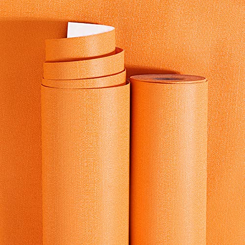 HEUREKA Orange Plain matt Wallpaper - Self Adhesive - Peel and Stick Wallpaper for Walls and Home docoration (60 x 1000CM, Orange) - Image 1
