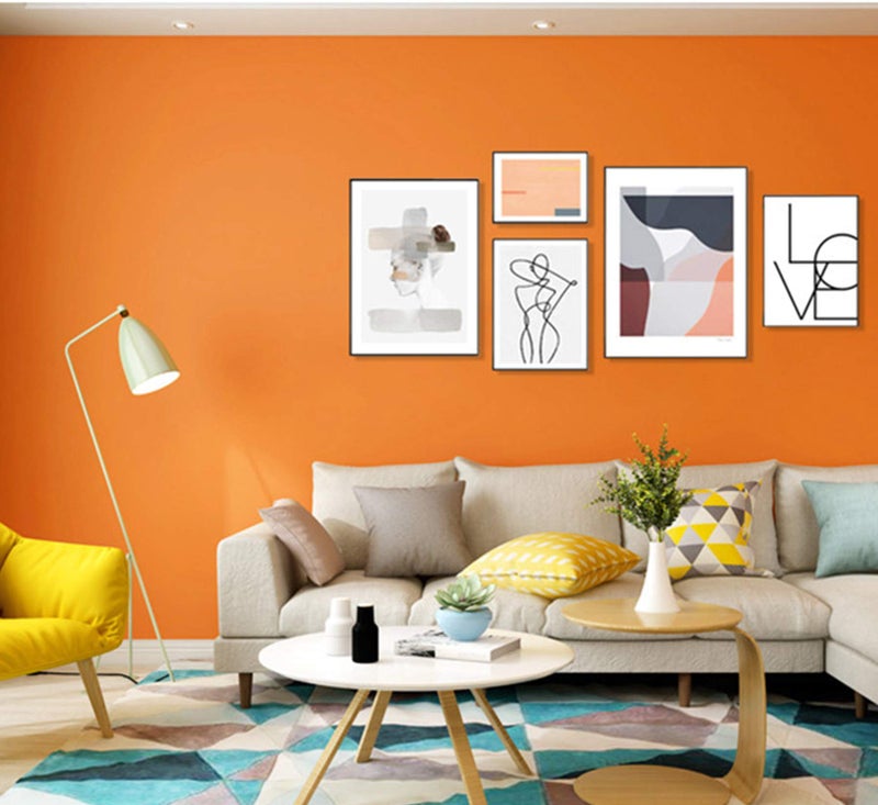 HEUREKA Orange Plain matt Wallpaper - Self Adhesive - Peel and Stick Wallpaper for Walls and Home docoration (60 x 1000CM, Orange) - Image 5