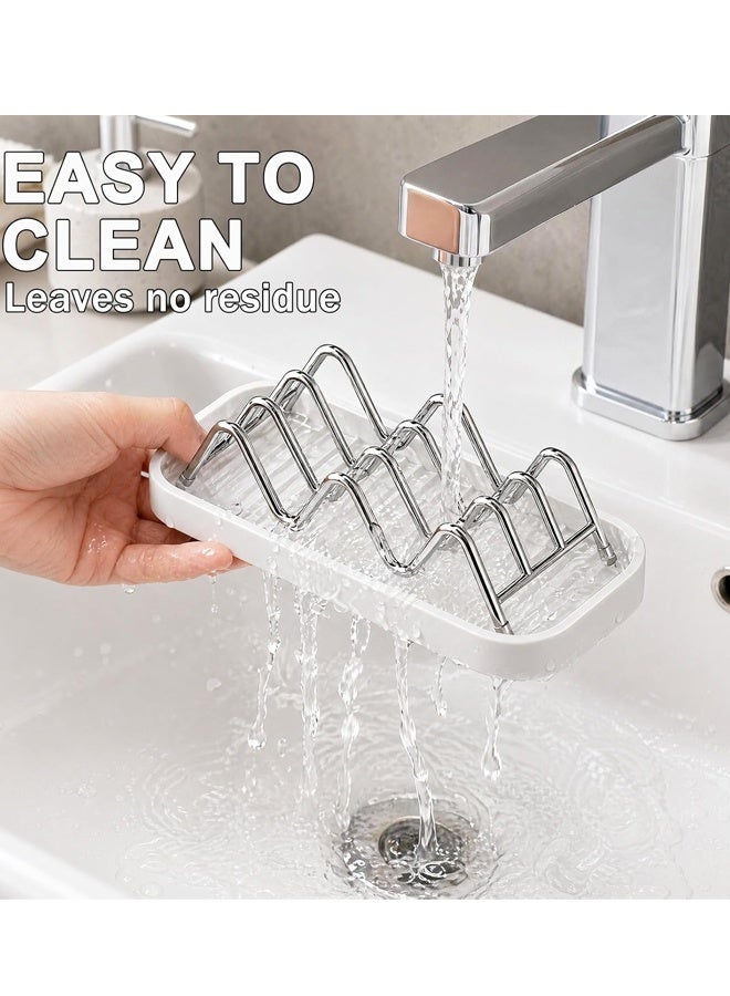 Stainless Steel Self Draining Soap Dish Bathroom Soap Storage Holder - Image 4