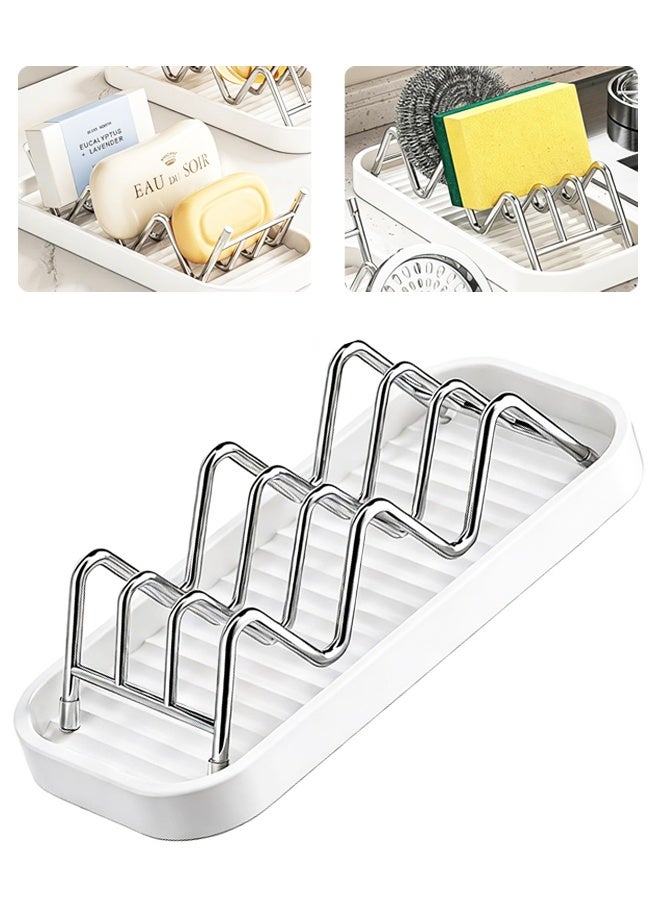 Stainless Steel Self Draining Soap Dish Bathroom Soap Storage Holder - Image 1