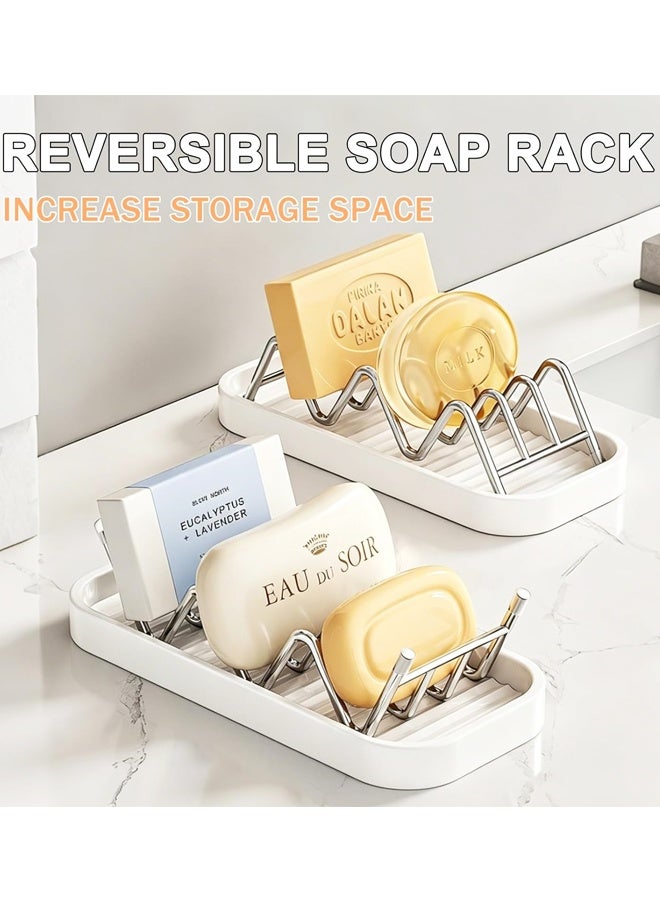 Stainless Steel Self Draining Soap Dish Bathroom Soap Storage Holder - Image 3
