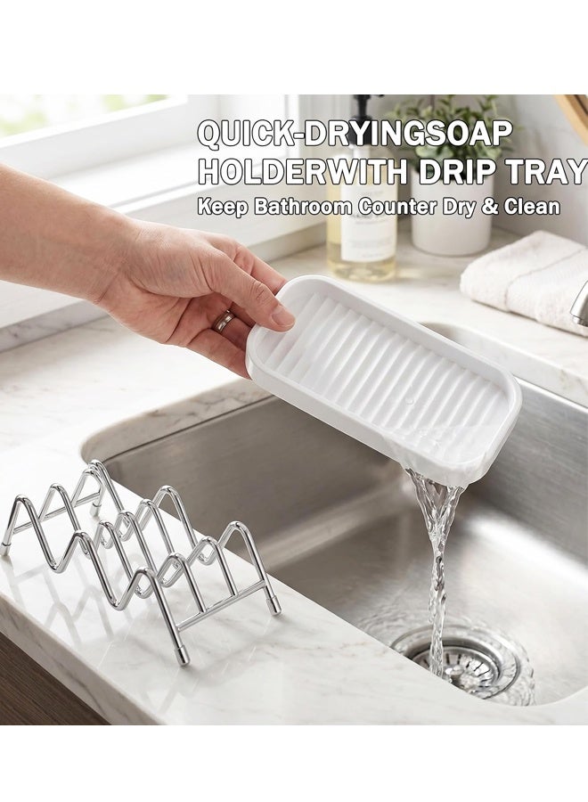 Stainless Steel Self Draining Soap Dish Bathroom Soap Storage Holder - Image 5