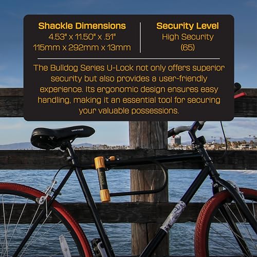 OnGuard Bulldog LS U-Lock – 13 mm Hardened Steel Shackle with X2P Double Bolt Lock, Z-Cylinder Core & Extended 340 x 175 mm Frame – Includes 5 Keys (1 LED) & Universal Mount Bracket for Bikes - Image 3