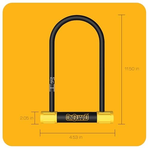 OnGuard Bulldog LS U-Lock – 13 mm Hardened Steel Shackle with X2P Double Bolt Lock, Z-Cylinder Core & Extended 340 x 175 mm Frame – Includes 5 Keys (1 LED) & Universal Mount Bracket for Bikes - Image 2