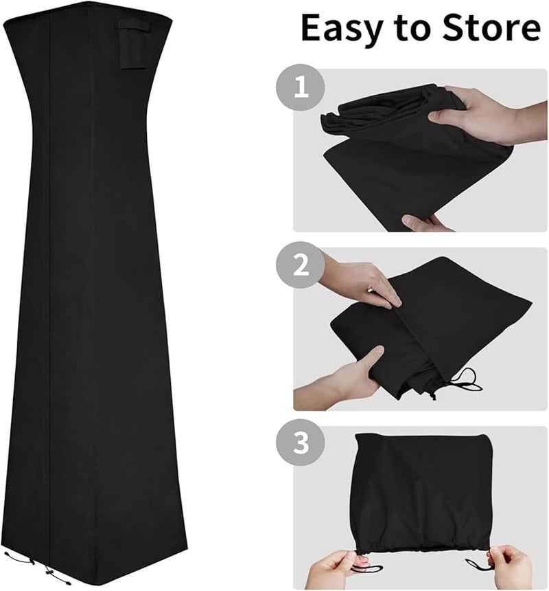 Black Waterproof UV Resistant Pyramid Patio Heater Cover with Zipper Easy Installation - Image 3