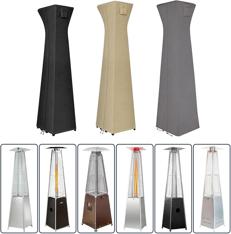 Black Waterproof UV Resistant Pyramid Patio Heater Cover with Zipper Easy Installation - Image 5