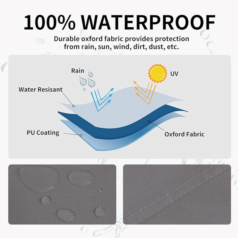 Black Waterproof UV Resistant Pyramid Patio Heater Cover with Zipper Easy Installation - Image 4