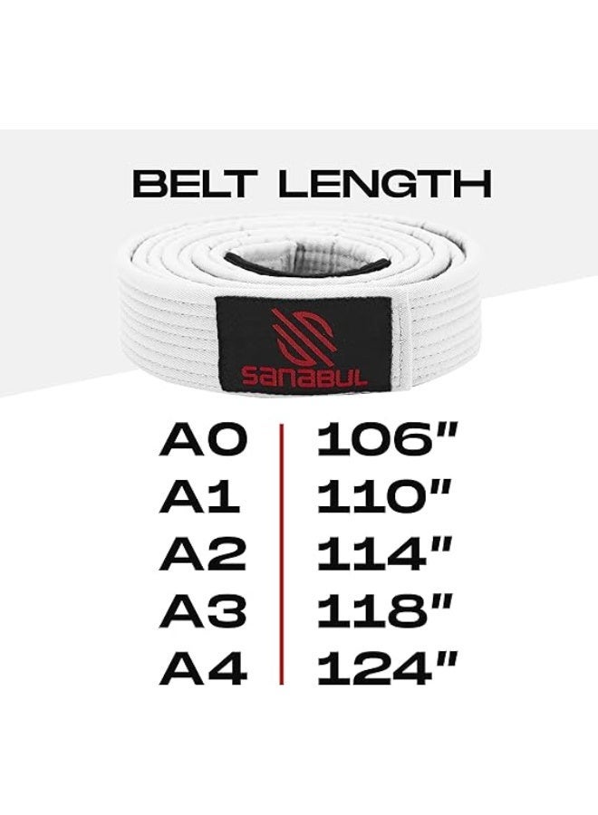 سنابول حزام جيو جيتسو برازيلي للرجال والنساء | حزام جيو جيتسو برازيلي مع شريط تصنيف وشريط كم | معتمد من الاتحاد الدولي للجيو جيتسو، أبيض - Image 5