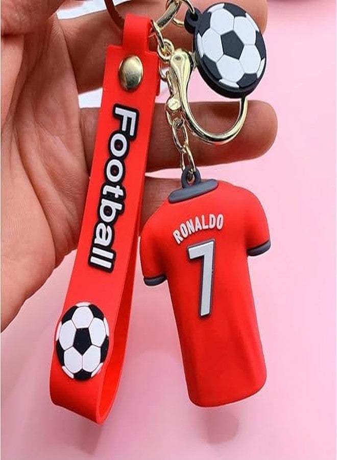 Unyks Star Cartoon Keychains for Girls & Boys - Cute Silicone Keyring Accessories for Kids, Fun Charms for Backpack, Purse, Car - Kawaii Key Holder Gift for Birthday (Ronaldo Tshirt) - Image 3