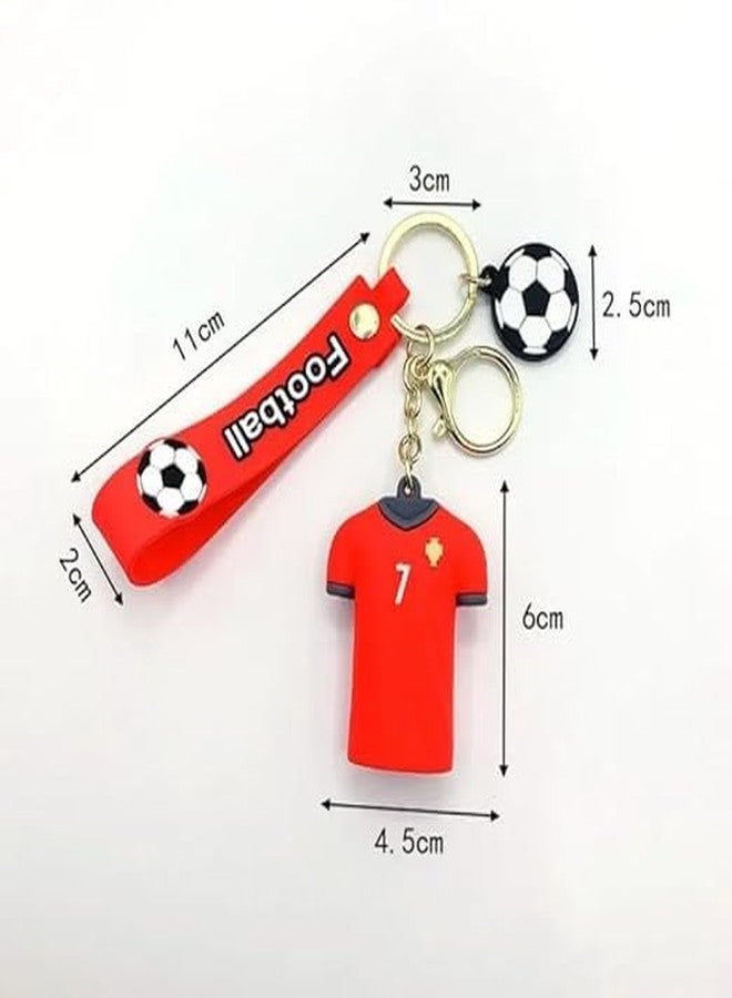 Unyks Star Cartoon Keychains for Girls & Boys - Cute Silicone Keyring Accessories for Kids, Fun Charms for Backpack, Purse, Car - Kawaii Key Holder Gift for Birthday (Ronaldo Tshirt) - Image 4