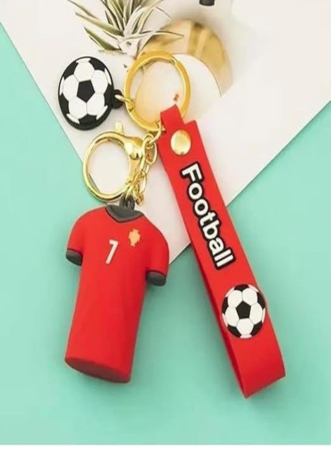 Unyks Star Cartoon Keychains for Girls & Boys - Cute Silicone Keyring Accessories for Kids, Fun Charms for Backpack, Purse, Car - Kawaii Key Holder Gift for Birthday (Ronaldo Tshirt) - Image 2