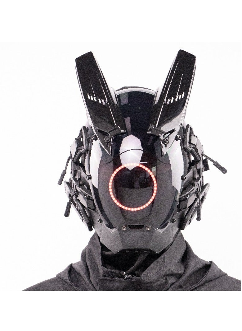 general Cyberpunk Robot Glowing Mask - Gothic Cyberpunk Adult Helmet, LED Mask, Futuristic Punk Tech, Role Playing, Cosplay Party Mask, Music Festival - Image 1