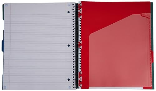 Five Star دفتر ملاحظات دوار من فايف ستار + تطبيق دراسة، 3 مواد، ورق مقاس كليه، 8-1/2" × 11"، 150 ورقة، واقي دوار، فواصل قابلة للتحريك، أخضر زجاجي (73136) - Image 3