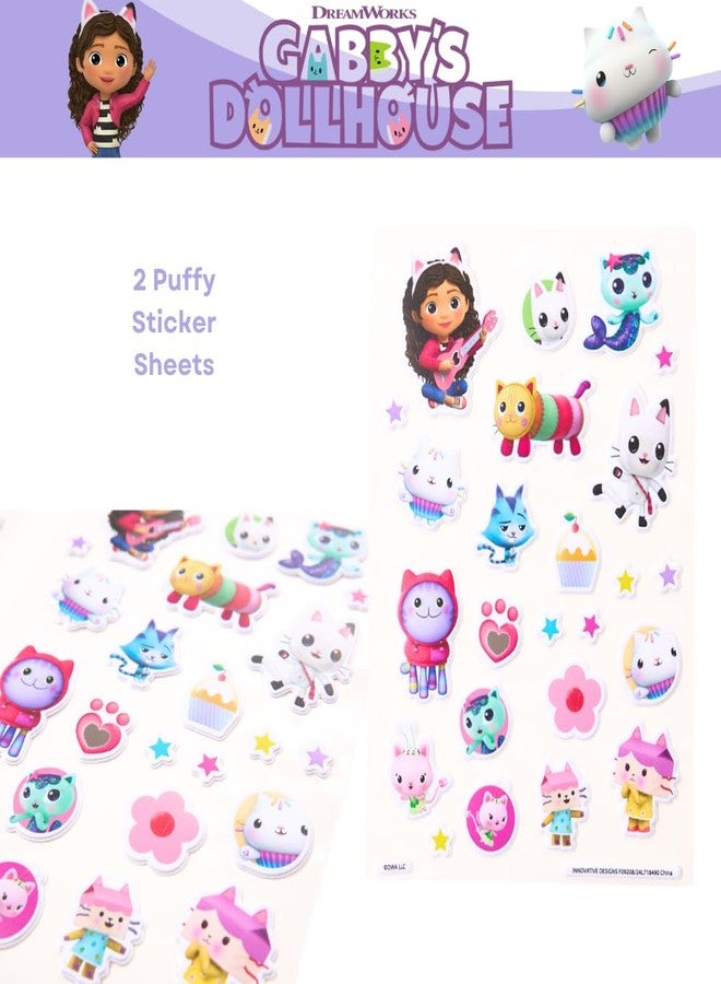 Innovative Designs Gabby's Dollhouse Sticker Book Set, 12 Sheets with 1000+ Puffy Stickers Gabby, Mericat, Cakey, Pandy Paws - Image 2